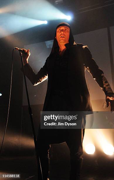 Lead singer, Milan Fras, of Slovenian experimental industrial group Laibach performs live on stage during the second night of Short Circuit Presents...