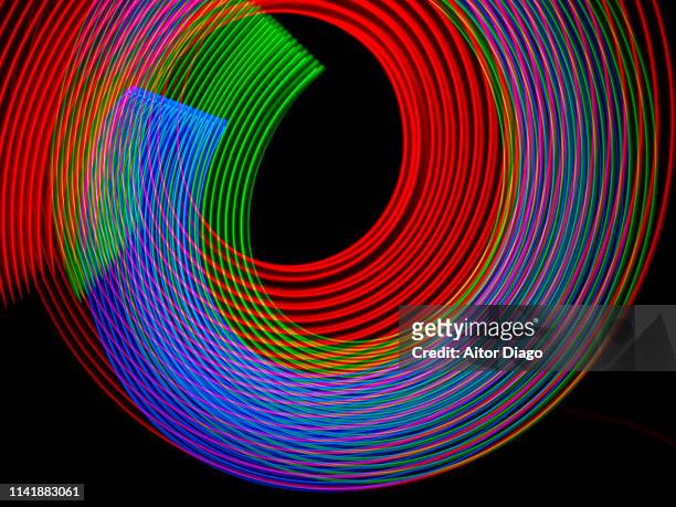 futuristic concentric circles which generate the idea of ​​union, strength and synergies. virtual environment. - european union abstract stock-fotos und bilder