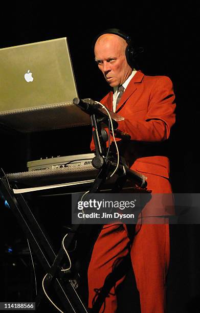 Musician Vince Clarke of Erasure and Yazoo performs live on stage during the second night of Short Circuit Presents Mute 'A Festival Of Electronica'...