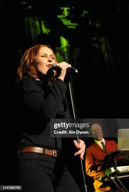 Singer Alison Moyet and Vince Clarke of Yazoo perform live on stage during the second night of Short Circuit Presents Mute 'A Festival Of...