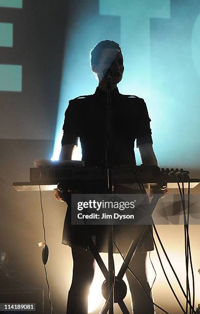 Laibach perform live on stage during the second night of Short Circuit Presents Mute 'A Festival Of Electronica' at The Roundhouse on May 14, 2011 in...