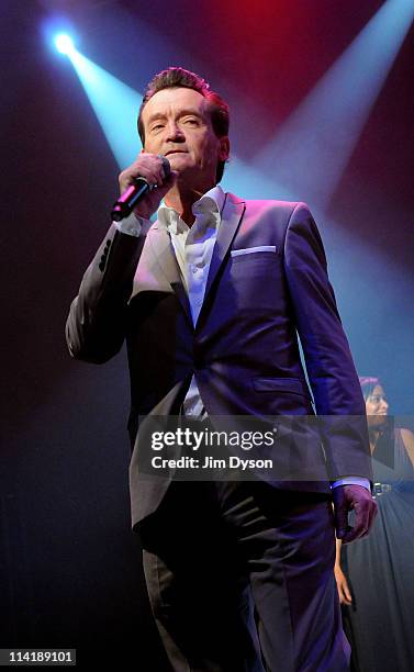 Singer Feargal Sharkey performs with Vince Clarke of The Assembly live on stage during the second night of Short Circuit Presents Mute 'A Festival Of...