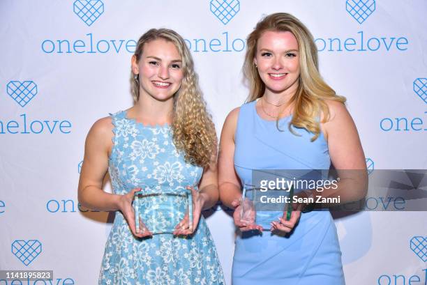 Kelsey Kempner and Julia Hussey attend The One Love Foundation's One Night for One Love at Cipriani 42nd Street on April 10, 2019 in New York City.