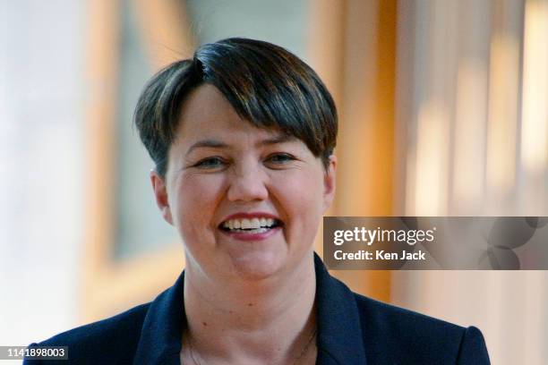 Scottish Conservative leader Ruth Davidson in the Scottish Parliament on her return from maternity leave, on May 7, 2019 in Edinburgh, Scotland....