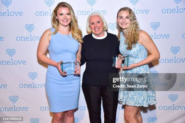 Julia Hussey, Sharon Love and Kelsey Kempner attend The One Love Foundation's One Night for One Love at Cipriani 42nd Street on April 10, 2019 in New...
