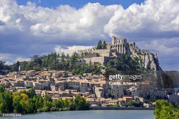 Citadel and the city Sisteron on the banks of the River Durance, Provence-Alpes-Cote d'Azur, Alpes-de-Haute-Provence, France.