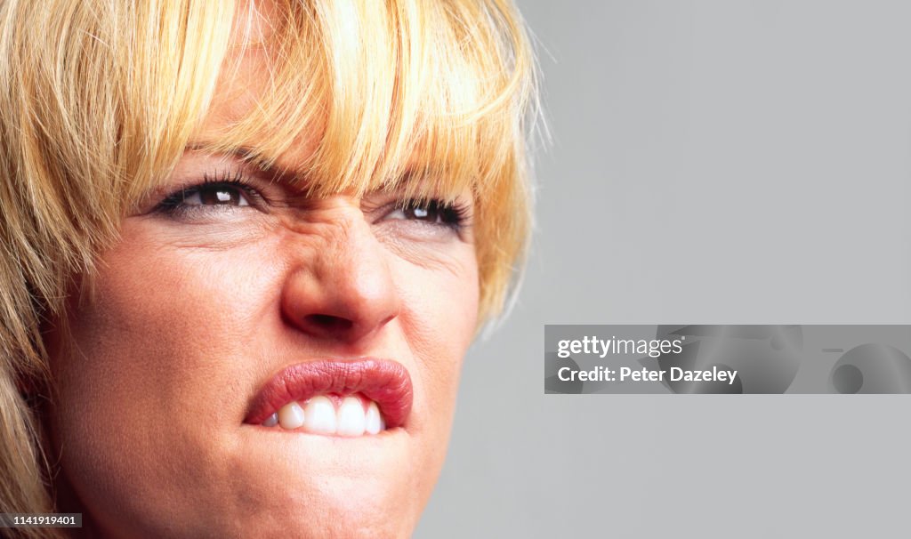Angry woman swearing