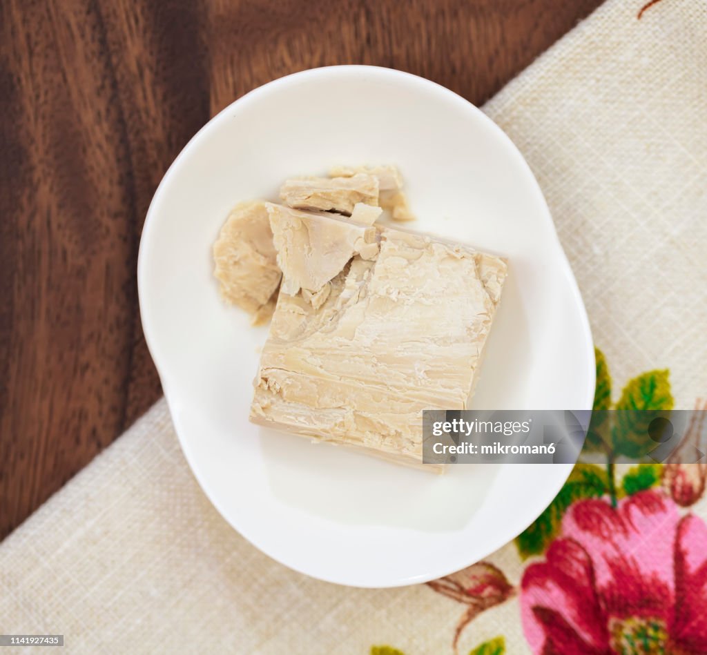 Close-Up Of Fresh Yeast Cube