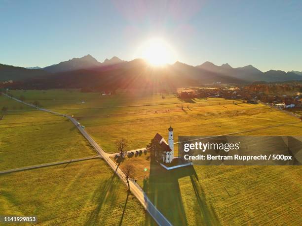 chapel st coloman - schwangau stock pictures, royalty-free photos & images