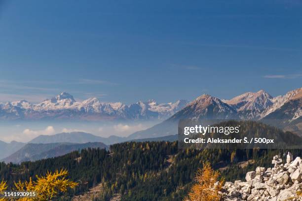 view from virnikov grintovec - triglav slovenia stock pictures, royalty-free photos & images