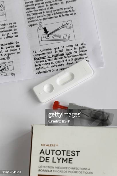 Self-test kit for Lyme disease: early detection kit for Borrelia infections due to a tick bite. This test can detect specific antibodies aimed at the...