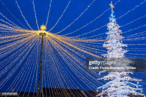 electric christmas tree in sibiu - sibiu 個照片及圖片檔