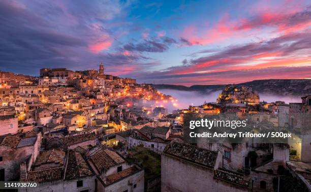 matera sunrise - matera stock pictures, royalty-free photos & images