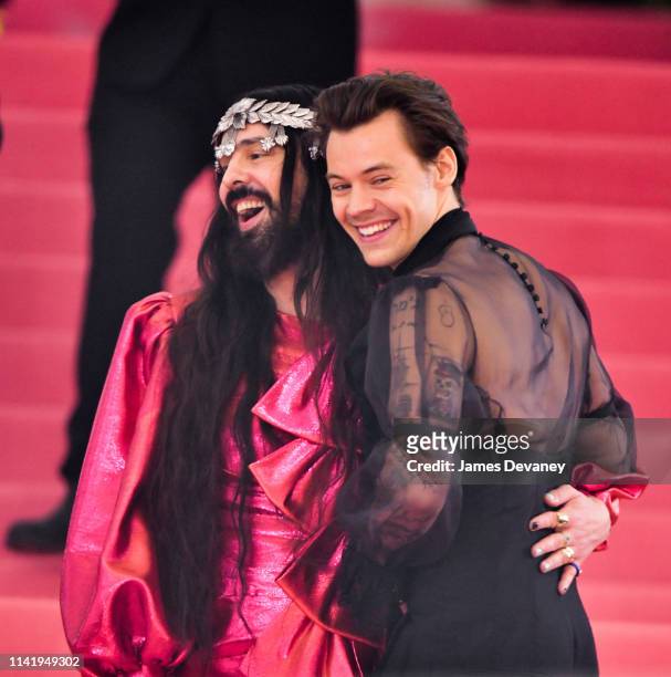 Harry Styles arrives to The 2019 Met Gala Celebrating Camp: Notes on Fashion at Metropolitan Museum of Art on May 6, 2019 in New York City.