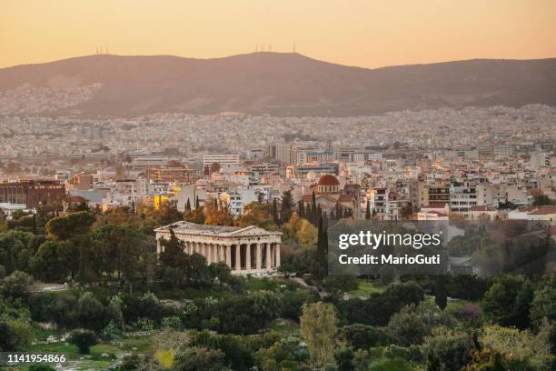 temple of hephaestus, athens - agora stock pictures, royalty-free photos & images