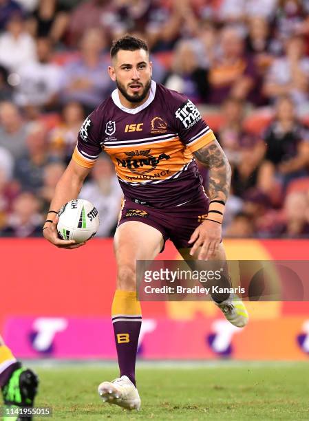 Jack Bird of the Broncos in action during the round five NRL match between the Brisbane Broncos and the Wests Tigers at Suncorp Stadium on April 11,...