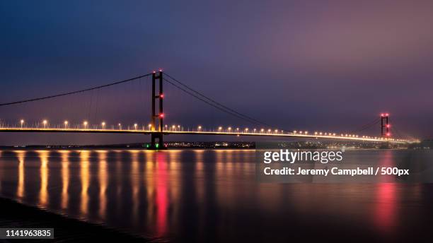humber bridge from barton, uk - kingston upon hull stock pictures, royalty-free photos & images