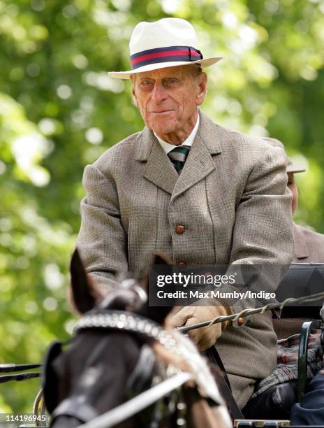 Prince Philip, Duke of Edinburgh carriage driving in the Laurent Perrier meet of the British Driving Society on day 5 of the Royal Windsor Horse Show...