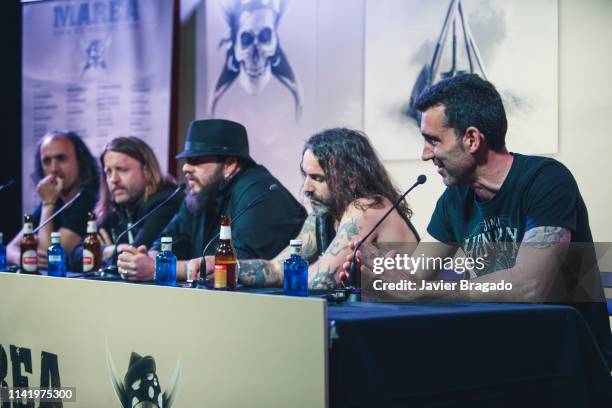 Cesar Ramallo, Alen Ayerdi, Kutxi Romero, Eduardo Beaumont a.k.a Piñas and David Díaz, a.k.a Colibri, attend the press conference to present Marea's...