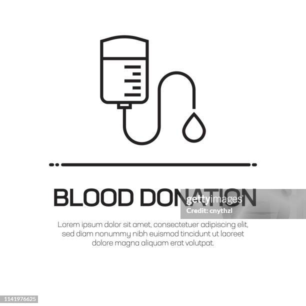 blood donation vector line icon - simple thin line icon, premium quality design element - transfusion bag stock illustrations