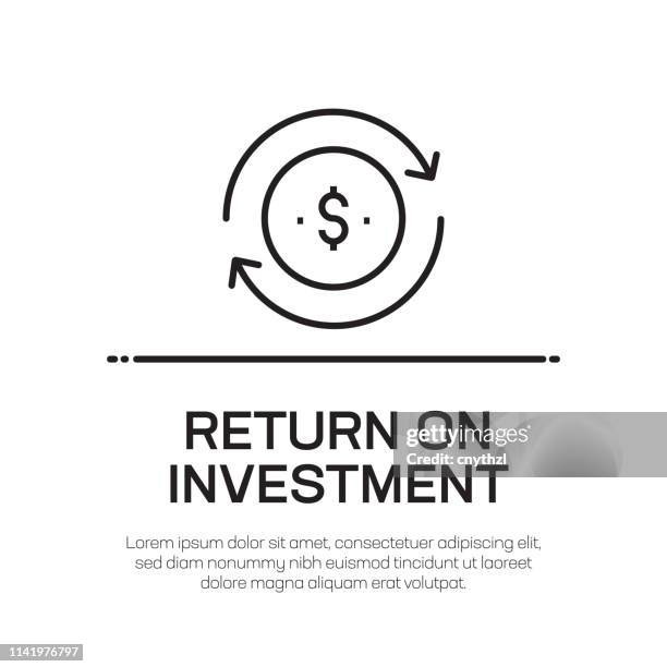 ilustrações de stock, clip art, desenhos animados e ícones de return on investment vector line icon - simple thin line icon, premium quality design element - eco icon