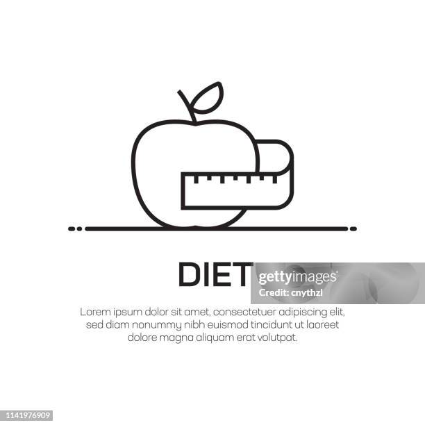 diet vector line icon - simple thin line icon, premium quality design element - green studio background stock illustrations