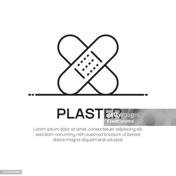plaster vector line icon - simple thin line icon, premium quality design element - plastering services stock illustrations
