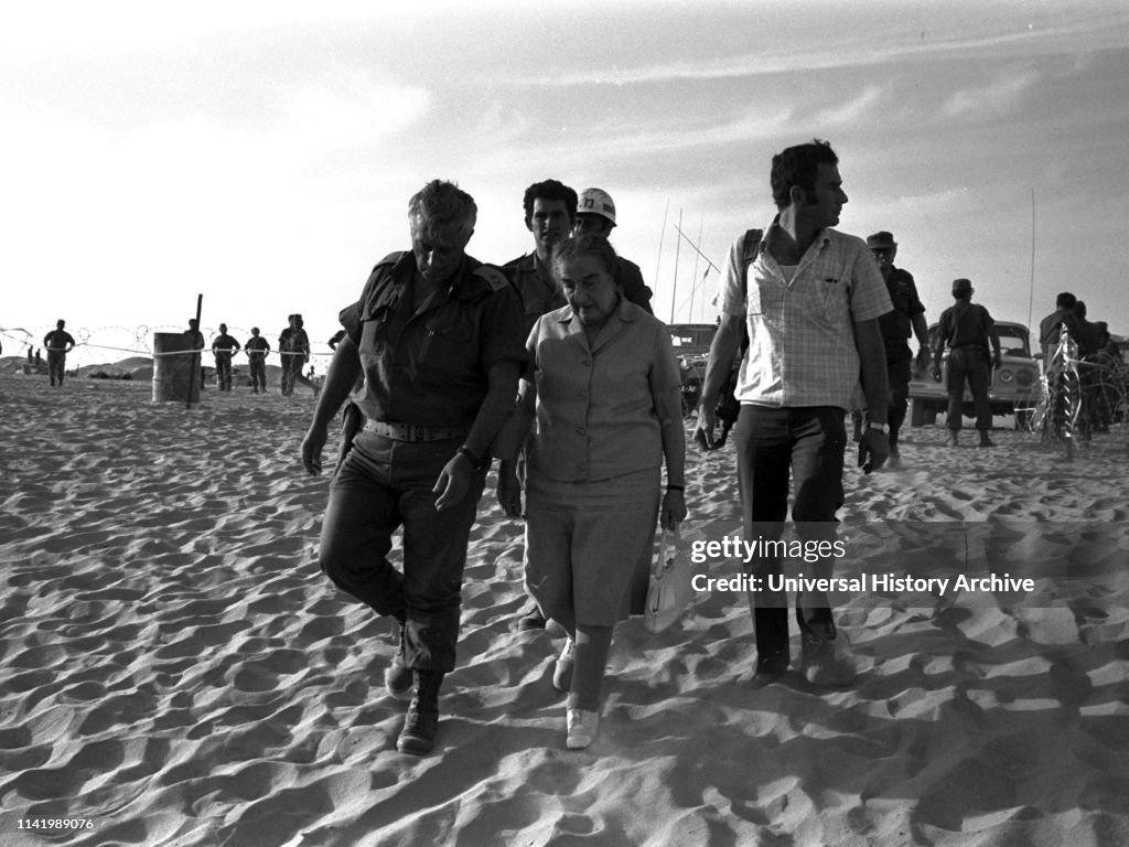 Israeli Prime Minister Golda Meir with Ariel Sharon.