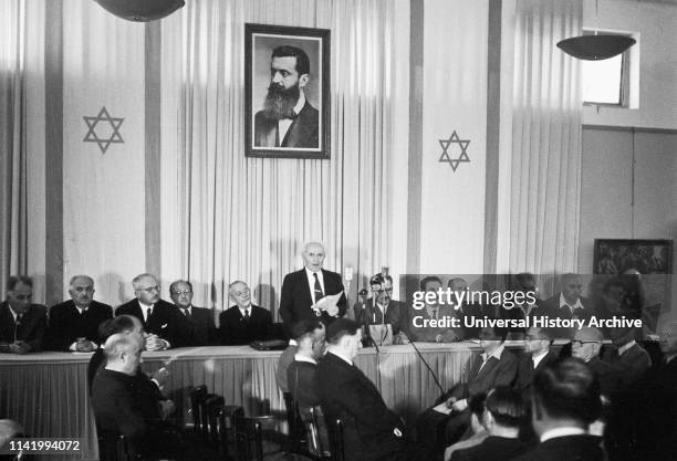 Declaration of the Establishment of the State of Israel by David Ben-Gurion, the Executive Head of the World Zionist Organization, Chairman of the...