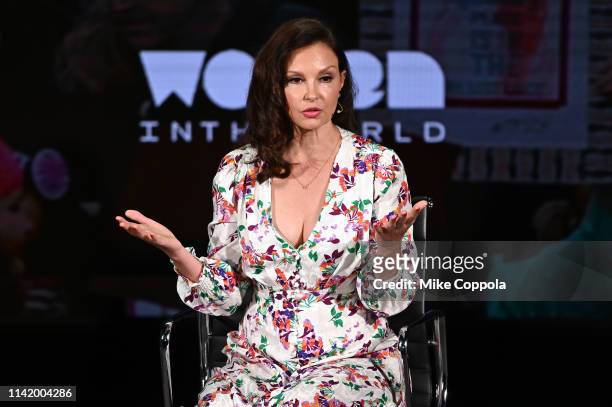 Ashley Judd speaks onstage at the 10th Anniversary Women In The World Summit - Day 2 at David H. Koch Theater at Lincoln Center on April 11, 2019 in...