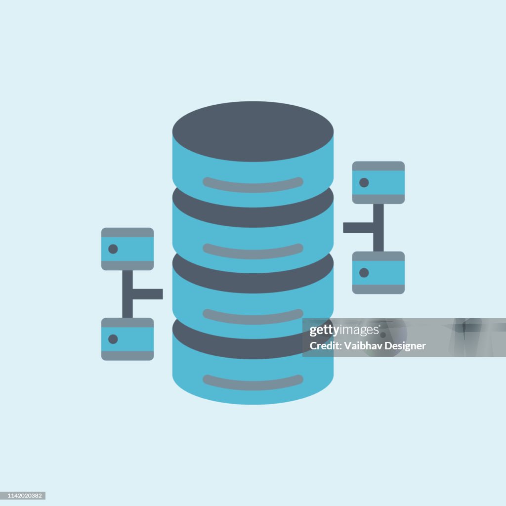 Wireframe Database Database Architecture Wireframeillustration Illustration High-Res ...