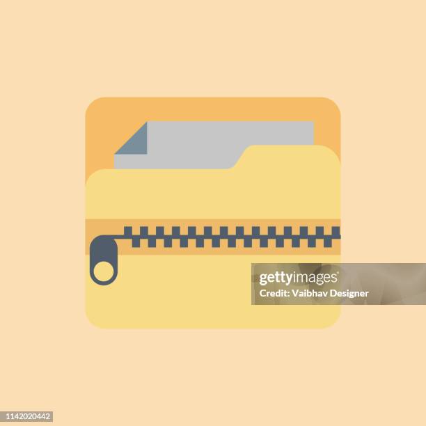 bildbanksillustrationer, clip art samt tecknat material och ikoner med zip-mapp, ikon för zip-fil-illustration - blixtlås