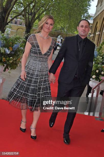 Julia Stiles and Preston J. Cook attend the Premiere Screening for the new season of Sky Original "Riviera" at The Saatchi Gallery on May 7, 2019 in...