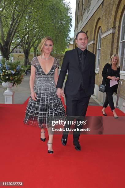 Julia Stiles and Preston J. Cook attend the Premiere Screening for the new season of Sky Original "Riviera" at The Saatchi Gallery on May 7, 2019 in...