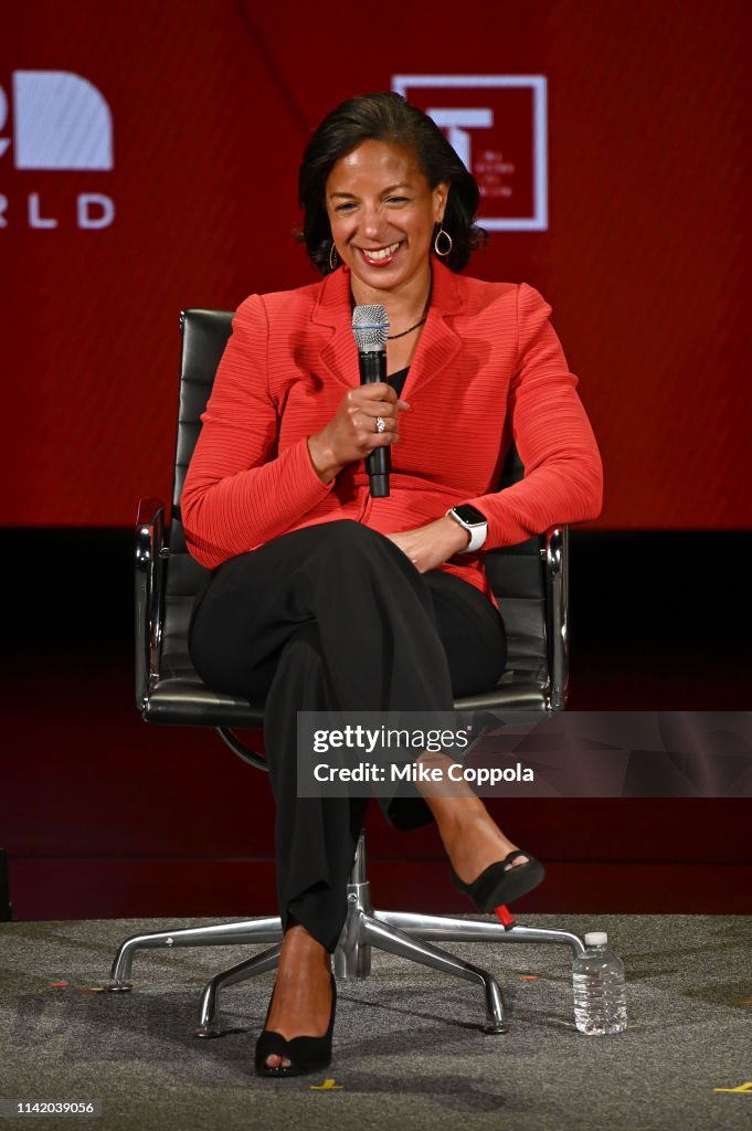 Susan Rice Event Susan Rice speaks onstage at the 10th Anniversary Women In The World ...