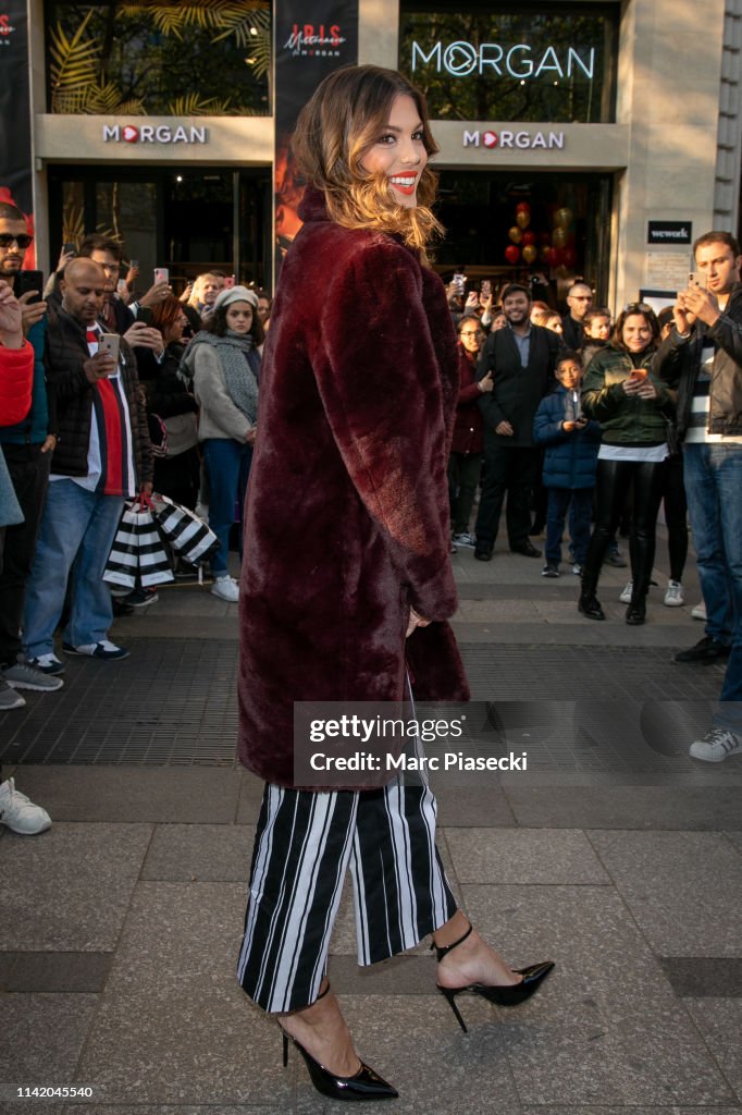 "Iris Mittenaere For Morgan" : Capsule Collection Launch At The Champs Elysees In Paris