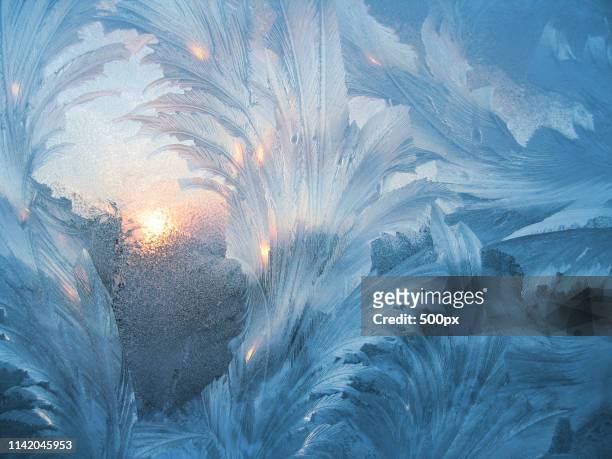 ice pattern and sun - icicle macro stock pictures, royalty-free photos & images