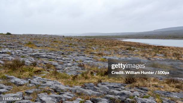 rugged landscape of burren in ireland - clare stock pictures, royalty-free photos & images