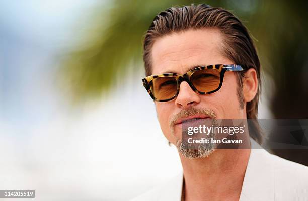 Actor Brad Pitt attends "The Tree Of Life" photocall during the 64th Annual Cannes Film Festival at Palais des Festivals on May 16, 2011 in Cannes,...