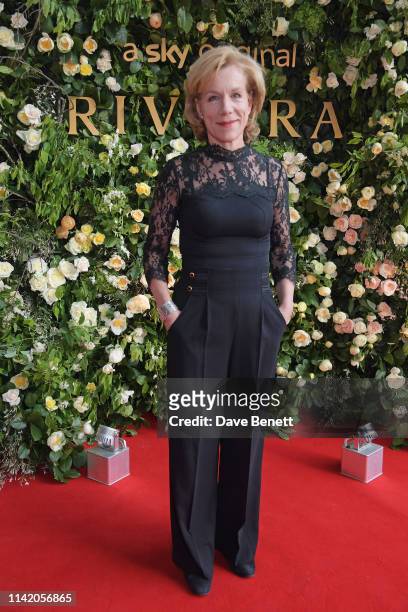 Juliet Stevenson attends the Premiere Screening for the new season of Sky Original "Riviera" at The Saatchi Gallery on May 7, 2019 in London, England.