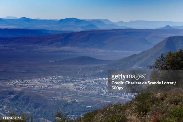 city view of graaff-reinet - graaff reinet stock pictures, royalty-free photos & images