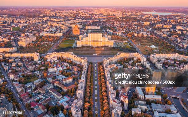 bucharest from above - bucharest stock pictures, royalty-free photos & images