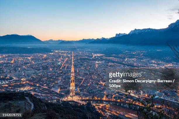 the gates of the alps - grenoble stock pictures, royalty-free photos & images