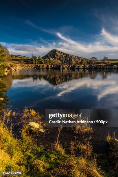 cawfields quarry - whin sill stock pictures, royalty-free photos & images