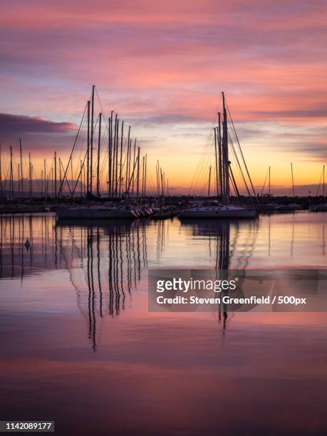 sunset on the adriatic - triest stock-fotos und bilder