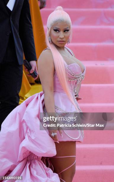 Nicki Minaj is seen outside the 2019 Met Gala celebrating 'Camp: Notes on Fashion' at the Metropolitan Museum of Art on May 06, 2019 in New York City.