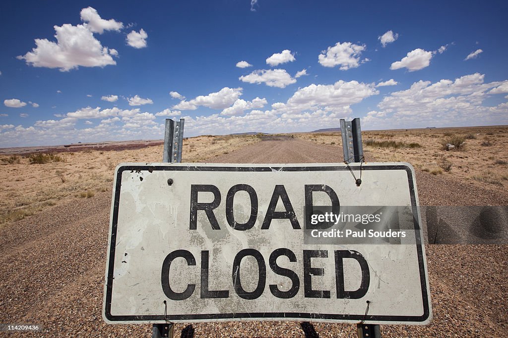 Road Closed Sign, Winslow, Arizona