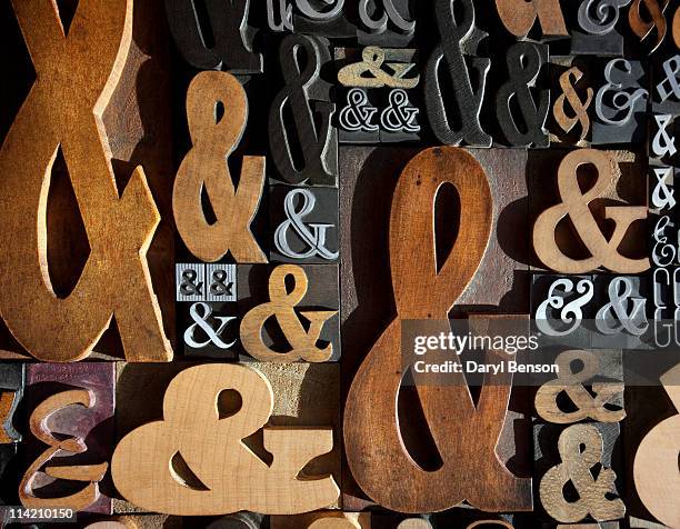 letterpress - ampersand stock pictures, royalty-free photos & images