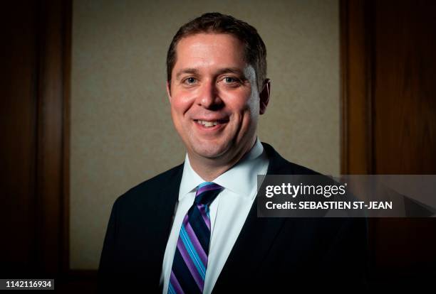 Andrew Scheer, leader of the Conservative Party of Canada, poses during a photo session at the Montreal Council on Foreign Relations , at the...