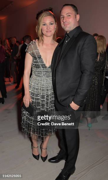 Julia Stiles and Preston J. Cook attend the Premiere Screening for the new season of Sky Original "Riviera" at The Saatchi Gallery on May 7, 2019 in...